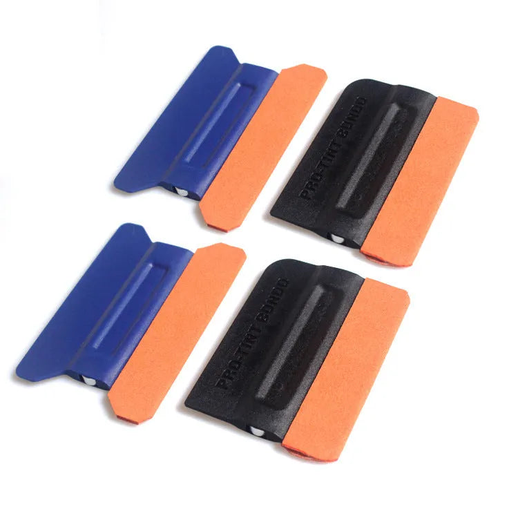 Car film scraper tool with ABS body and four scraping material options for vehicle wrap application
