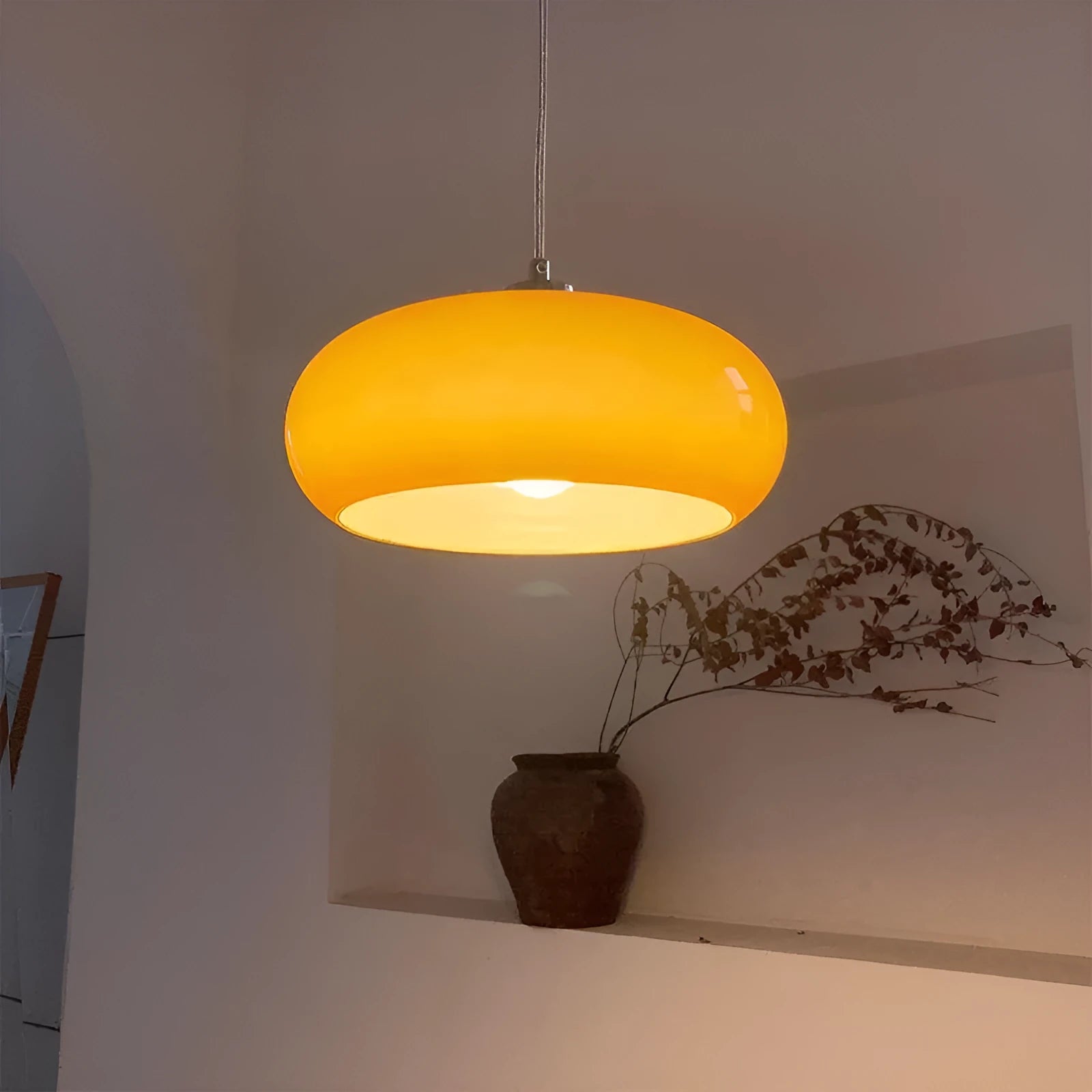 Bauhaus three headed egg tart pendant light in milk white glass for retro ceiling lighting