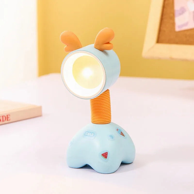 DIY magnetic cartoon night lamp with adjustable base and battery power