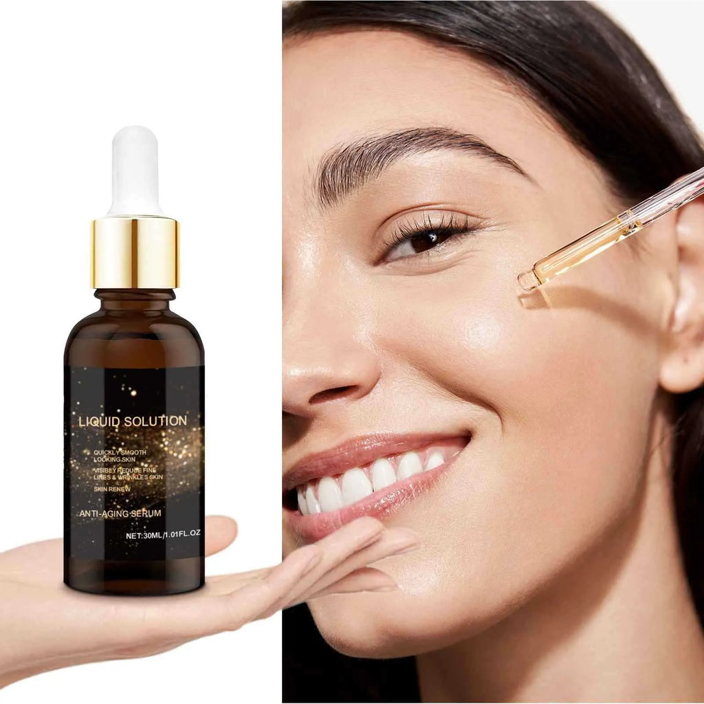 30ml facial moisturising solution bottle with hyaluronic acid and glycerin formulation
