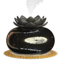 Pure black lotus aromatherapy humidifier with USB cable and round ceramic diffuser