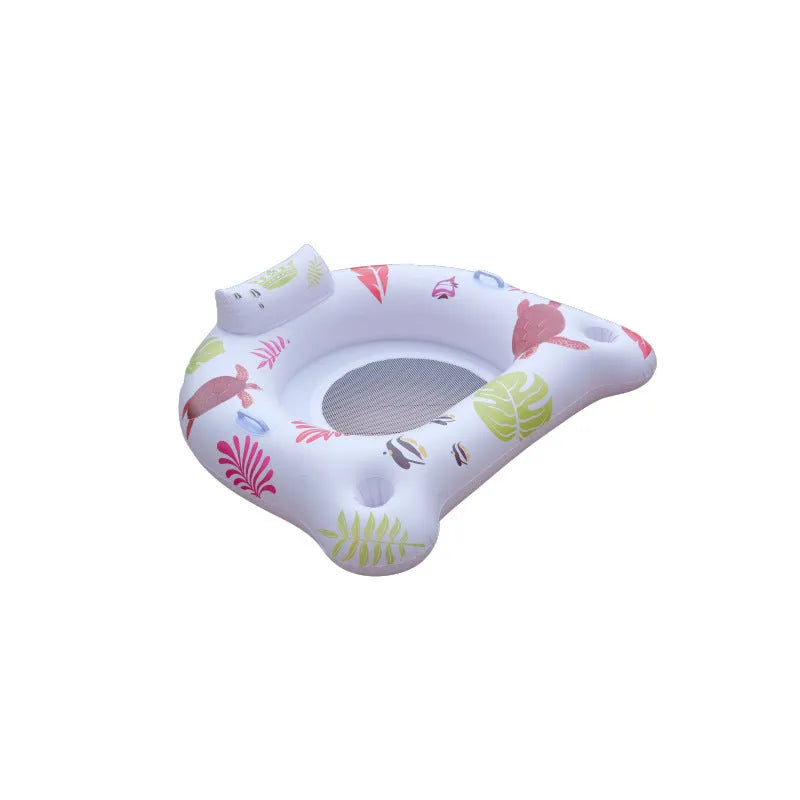 White U-shaped inflatable pool float with luminous elements