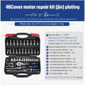 Chrome vanadium steel socket ratchet wrench set with nickel plating for home and automotive repairs