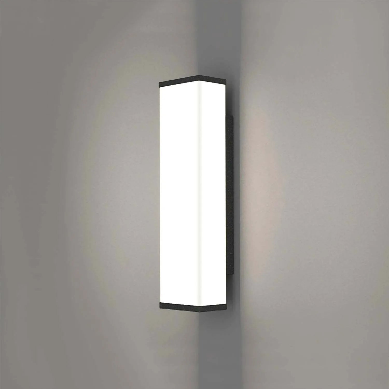 Stainless steel outdoor wall light with PC elements and 60cm height for courtyard lighting
