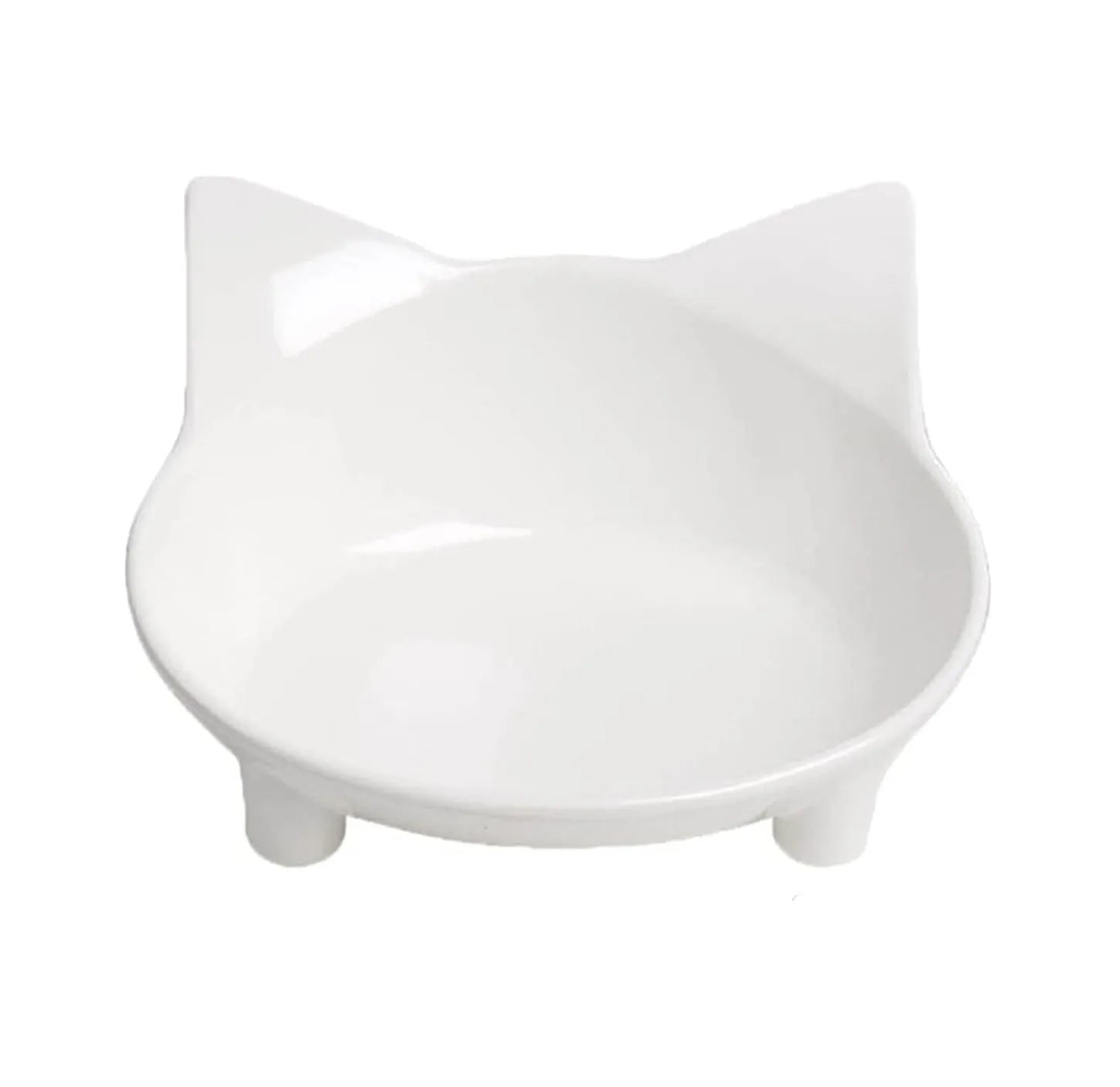 Shallow black melamine pet bowl with a non-slip rubber base for cats and small dogs.