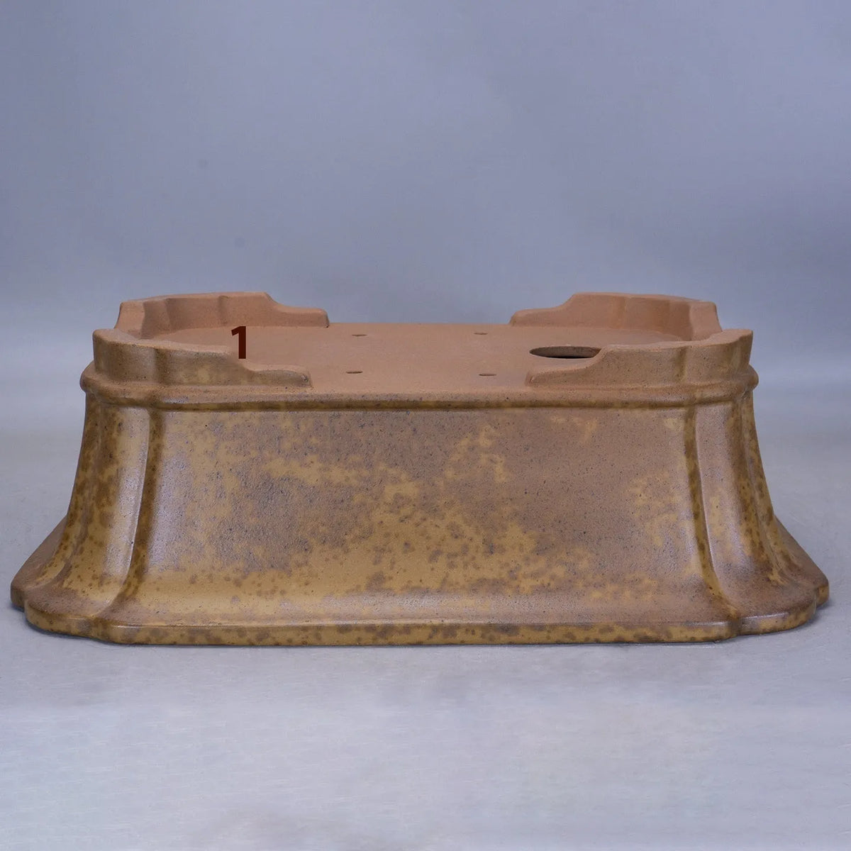 Purple sand rectangular segment mud flowerpot in modern style for floor-standing indoor use.