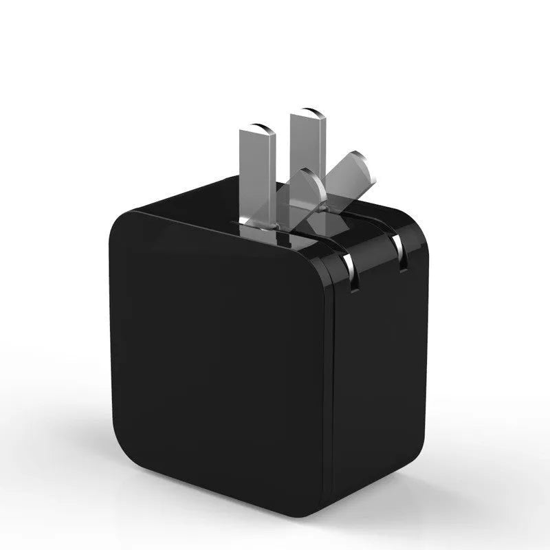 5V 2.4A dual USB fast charging mobile phone adapter with digital display in black colour