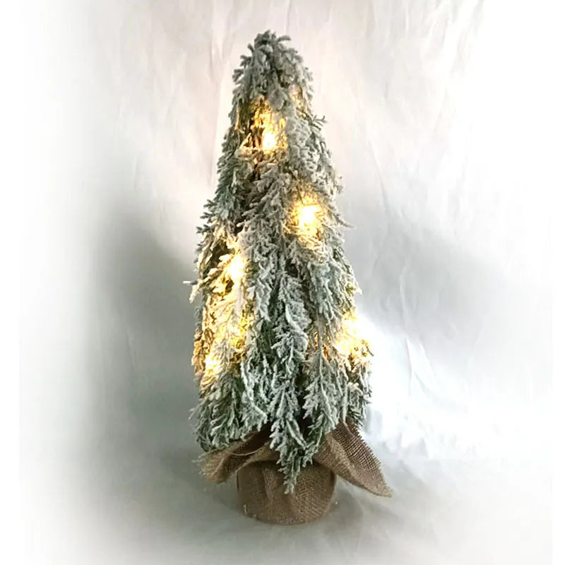 24 inch artificial Christmas tree sprayer with lights on desktop