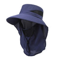 Men's adjustable wide-brim fisherman sun hat in polyester fabric