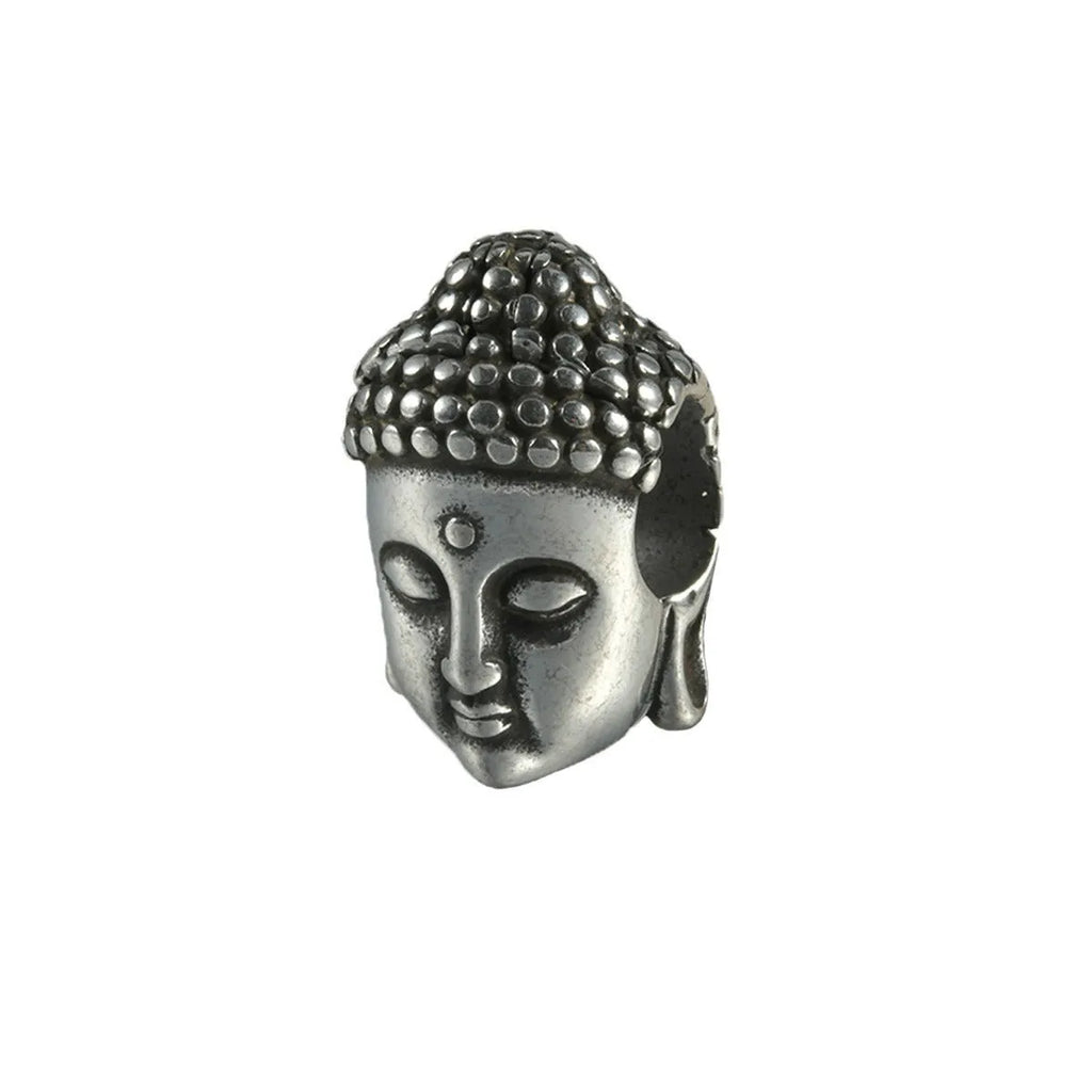 Stainless steel hollow skull Buddha earrings with geometric designs in four colour options