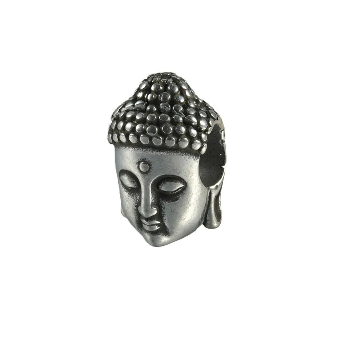 Stainless steel hollow skull Buddha earrings with geometric designs in four colour options