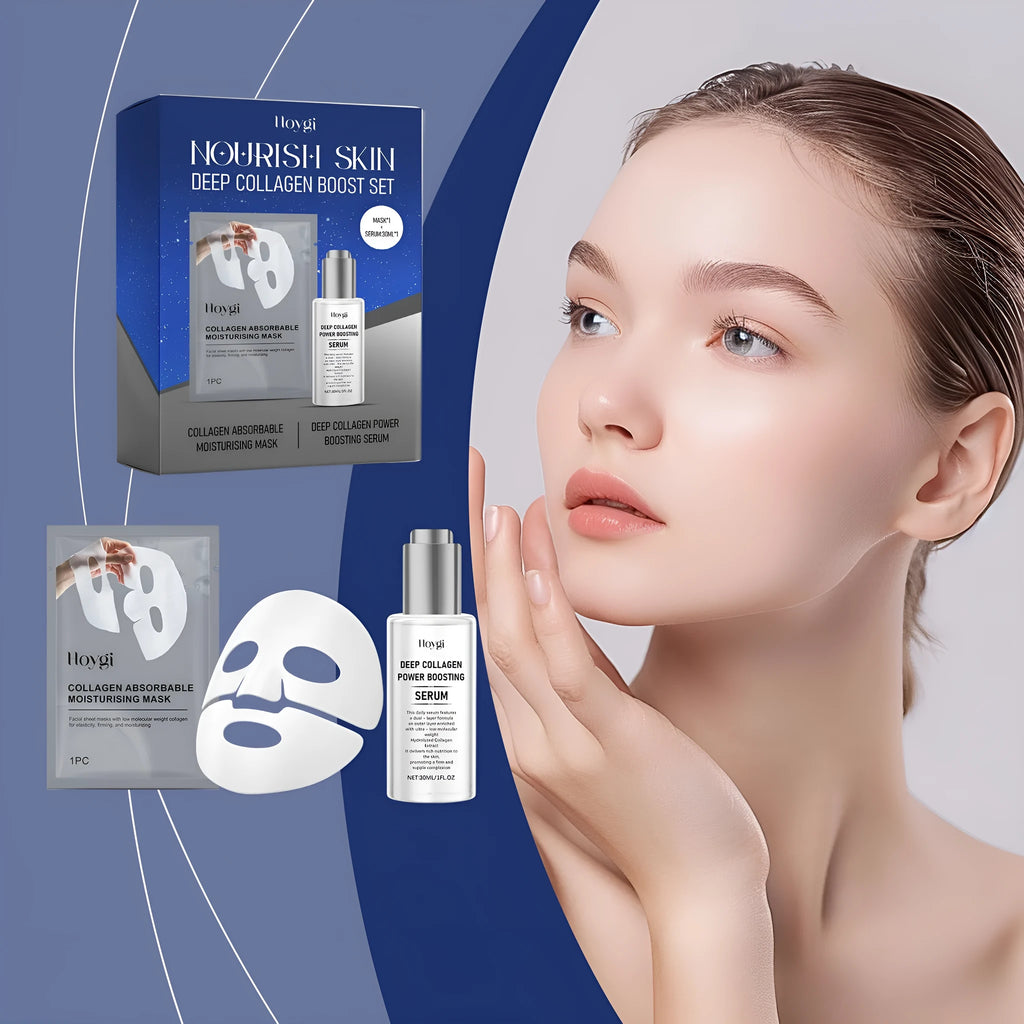 Collagen moisturising suit with facial mask and 30ml essence bottle for skincare