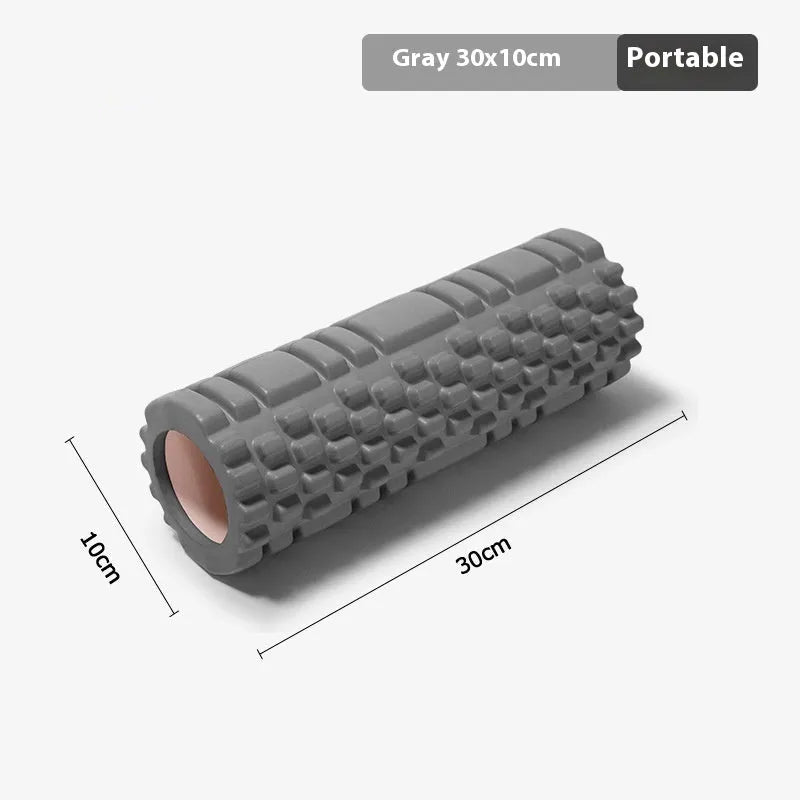 EVA foam roller for fitness in multiple sizes and colours including black, grey, pink