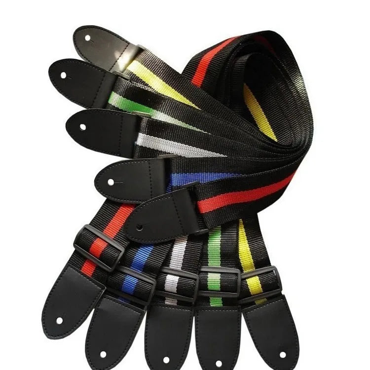 Woven crossbody guitar strap for electric, bass, folk guitar, and ukulele in multiple colours.