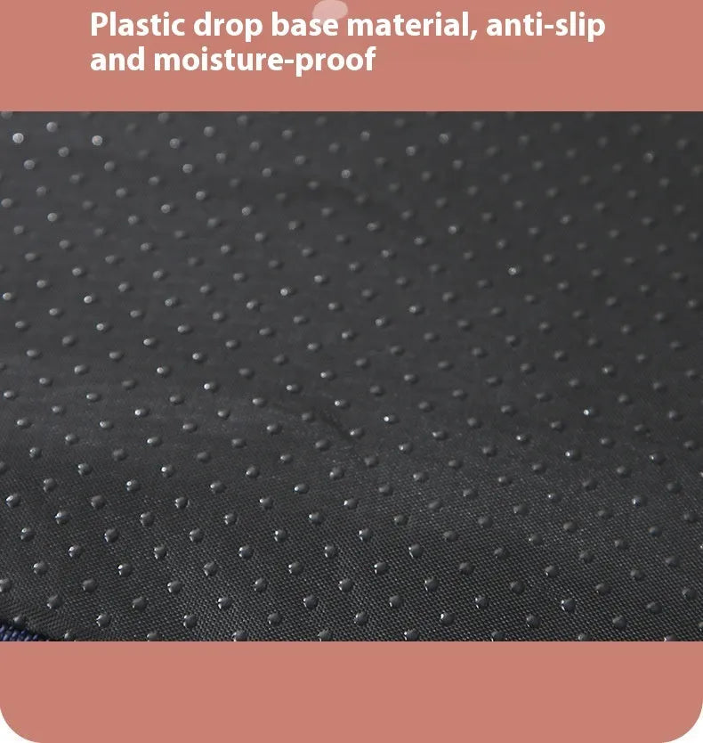 Brown removable washable memory sponge dog mattress pad on a wooden floor.
