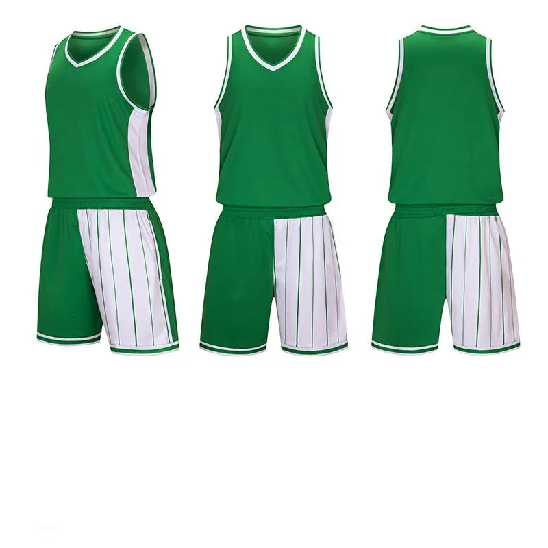 Men's basketball training uniform set in polyester with matching shorts