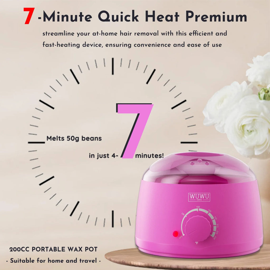 29-piece hard wax hair removal kit with black wax warmer, four wax beans, facial and body sticks, aftercare lotion and cooling masks