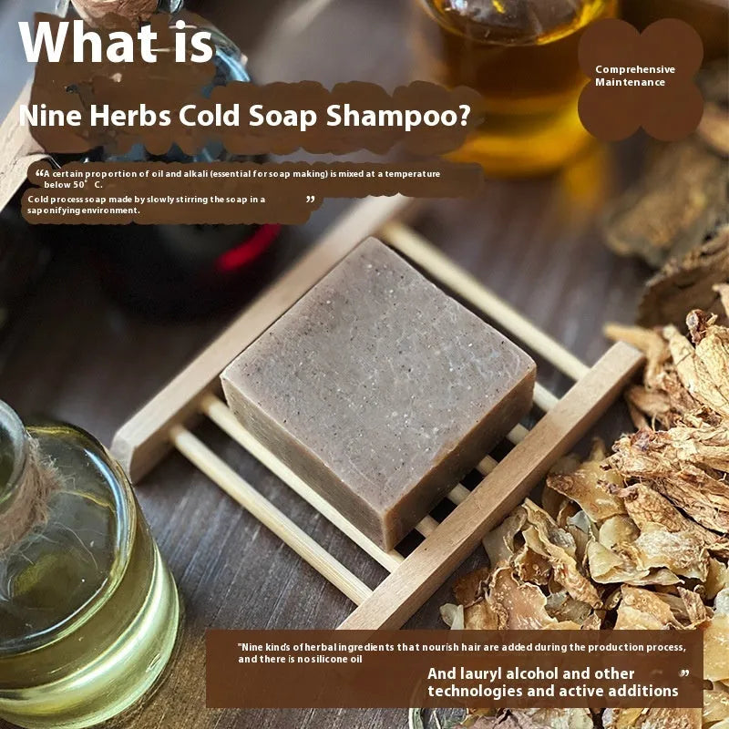 72g nine grass cold process shampoo soap bar, silicone oil-free hair cleansing product