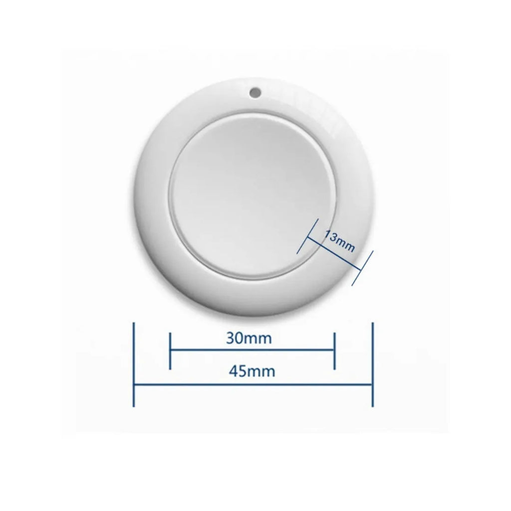 White round 433MHz wireless remote control switch with ABS housing and overload protection