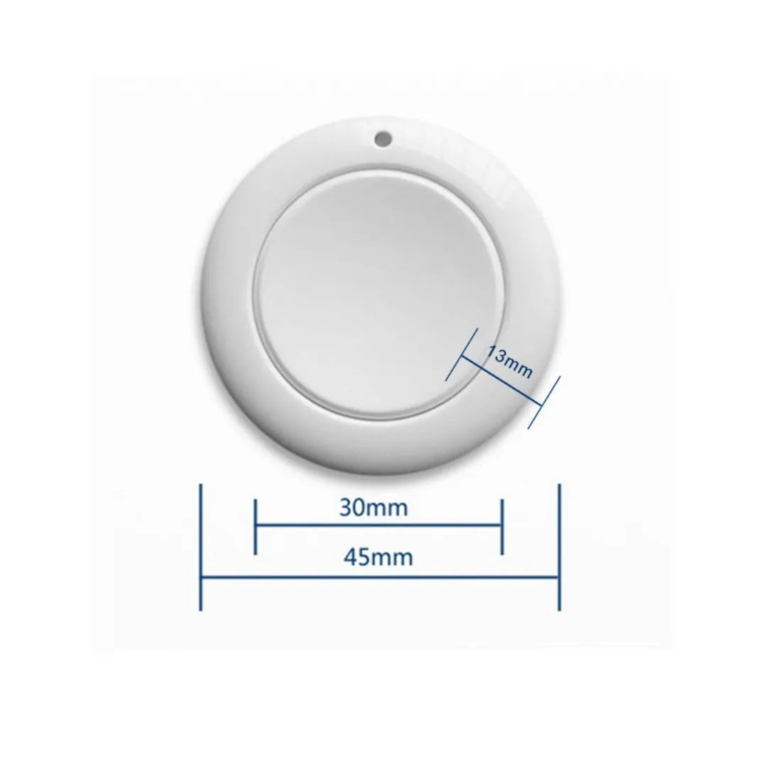 White round 433MHz wireless remote control switch with ABS housing and overload protection