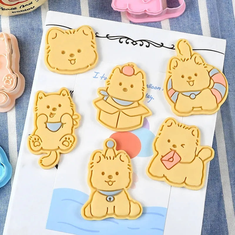 Three dimensional plastic puppy cartoon biscuit mould for baking biscuits and cookies