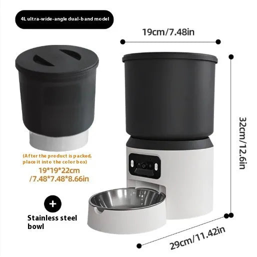 4 litre smart pet feeder with timing function and remote monitoring options for cats and dogs