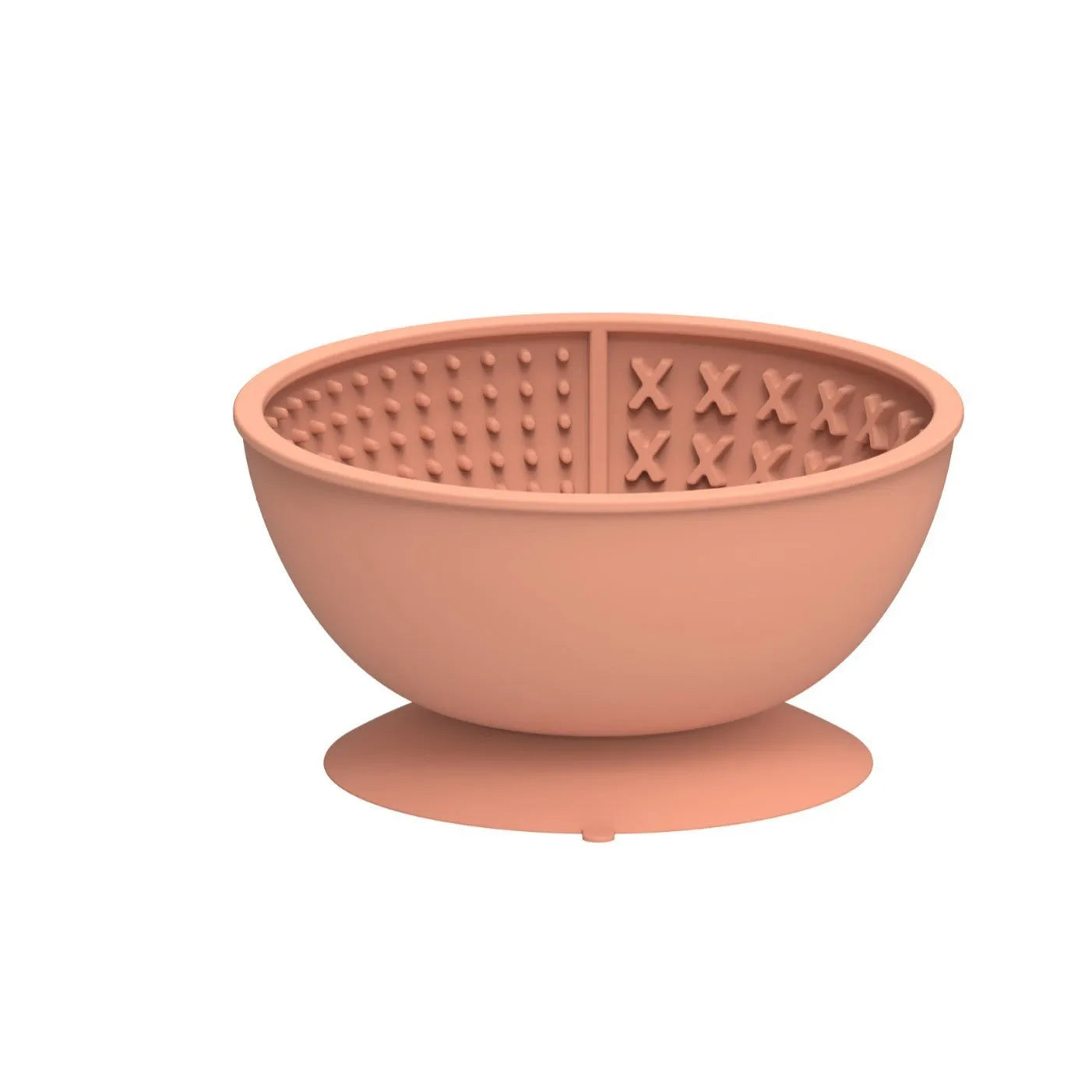 Cyan silicone dog lick mat bowl with textured surface and suction cup base