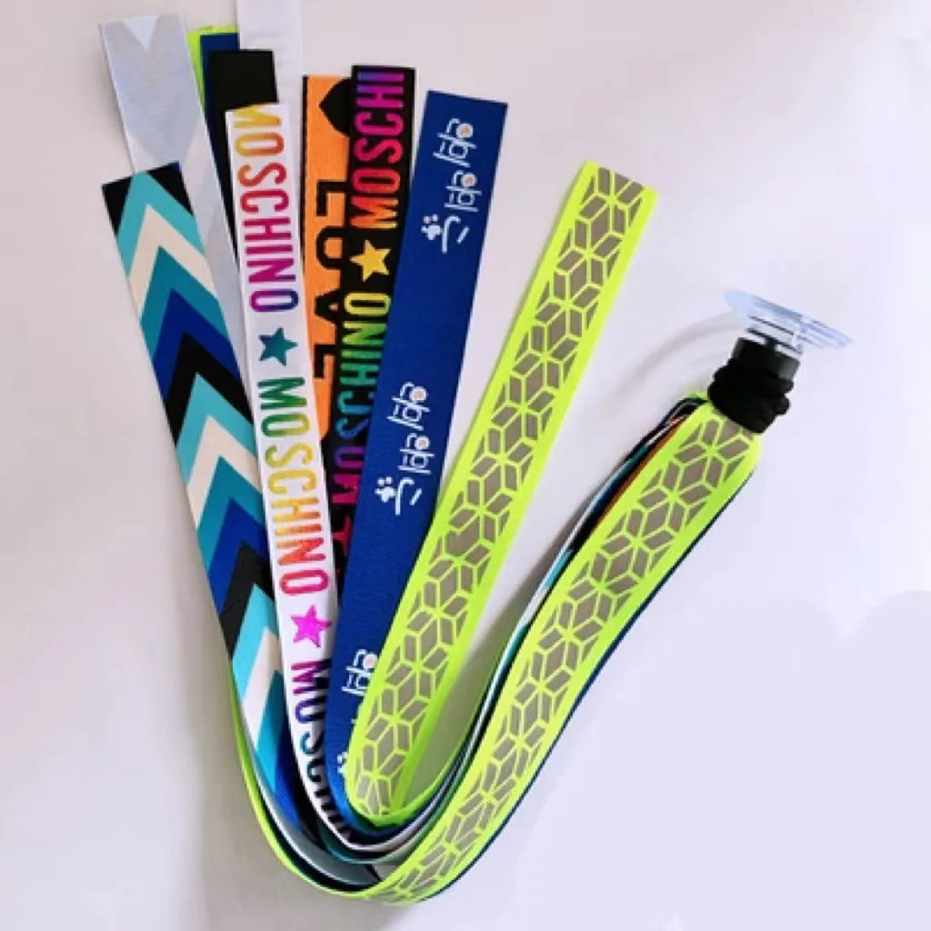 Decorative ribbon streamer for a child's ski or skating helmet in various colour options.