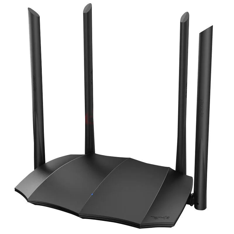 AC8 dual-band gigabit wireless router with three antenna slots on a white background.