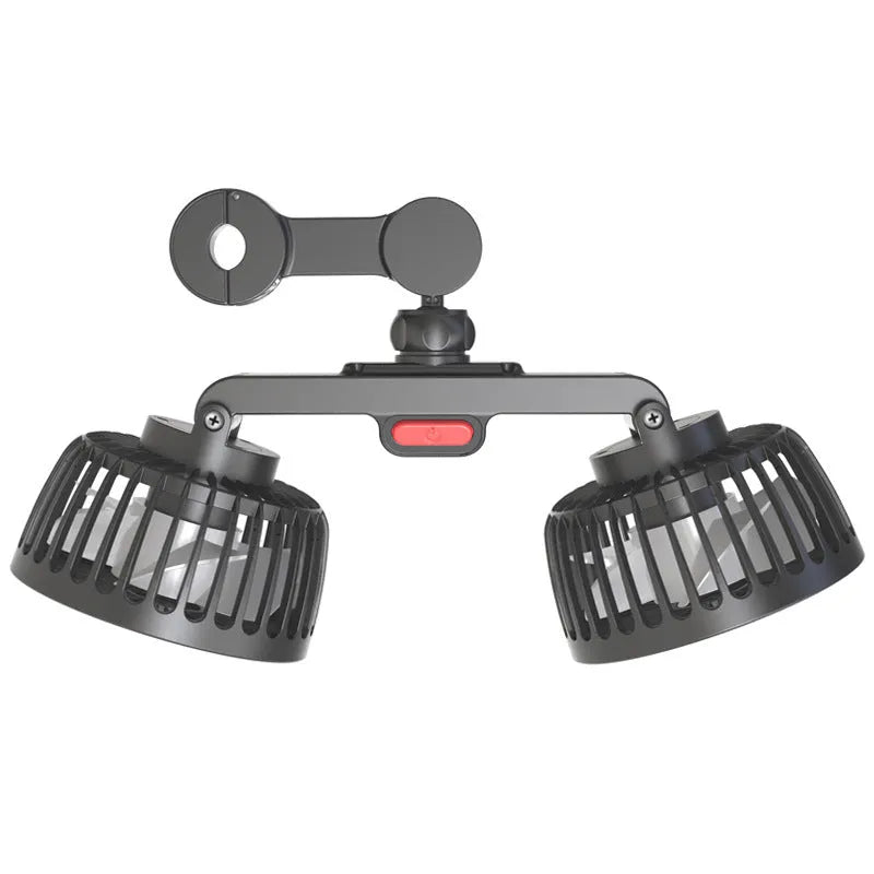 Black car USB rear pillow single head fan with adjustable wind output