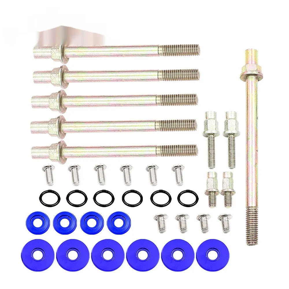 Aluminium alloy engine gasket kit for Honda Civic K Series in black, blue, red, and silver options.