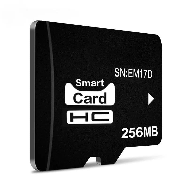 A single 256MB TF series memory card with dimensions 11mm by 15mm by 1mm.