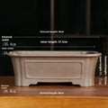 Purple sand rectangular antique style manger bonsai pot for indoor outdoor floor use