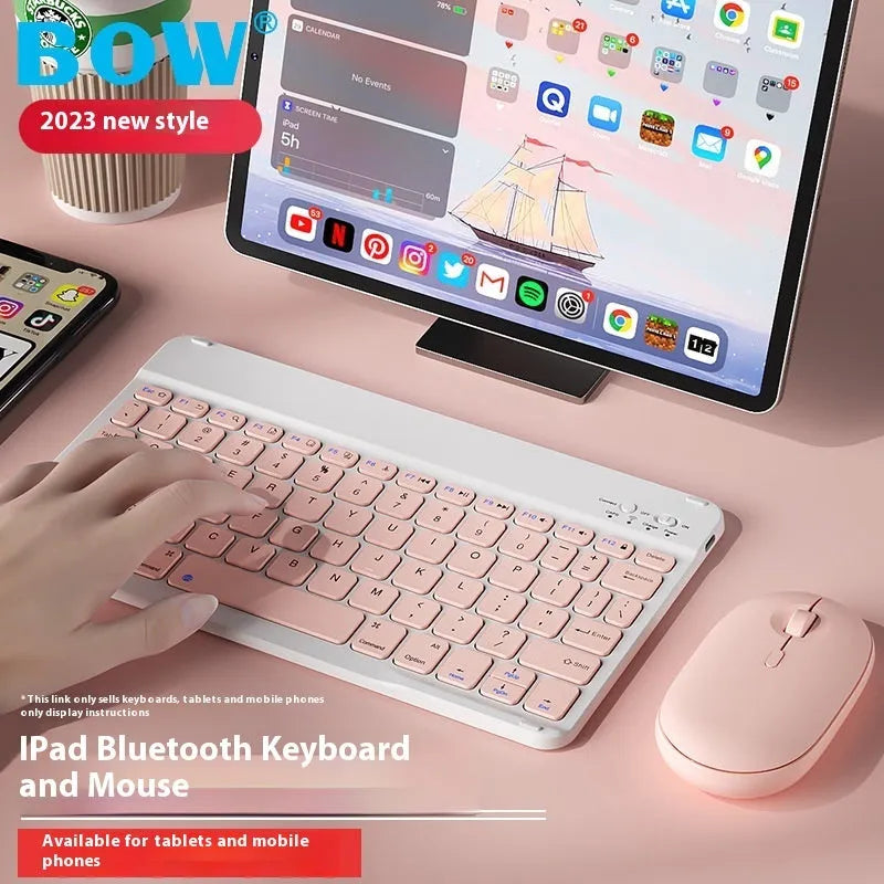 Bluetooth keyboard for girls tablet PC in various colours including elegant white, pink, green, blue, lavender, and yellow options