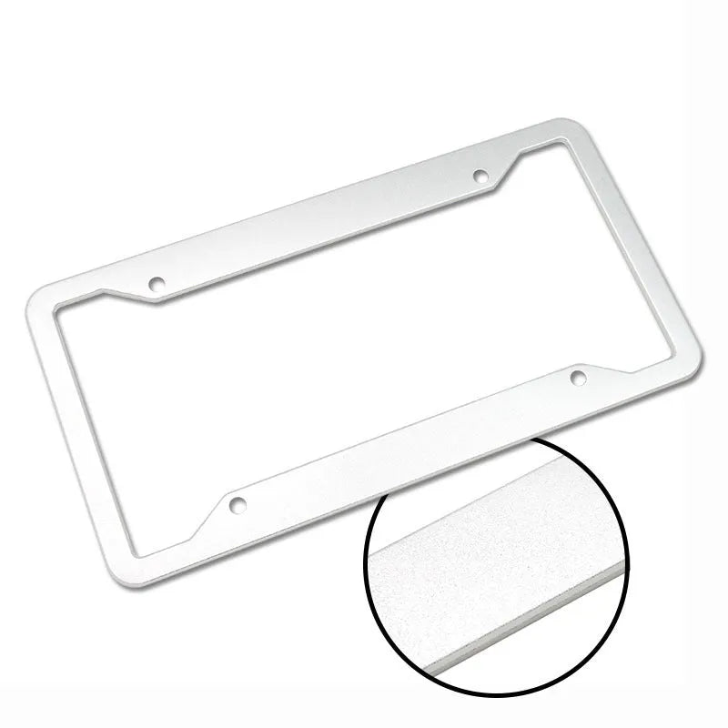 Stainless steel aluminium alloy licence plate frame in black, grey, silver and steel finishes