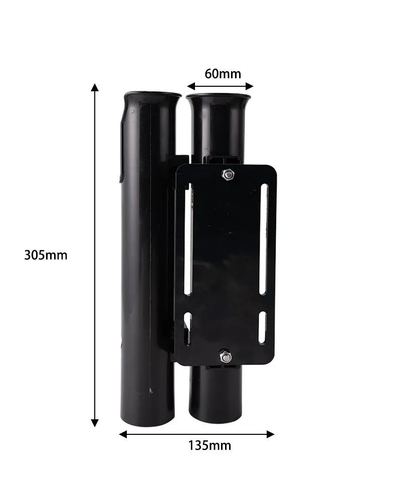 Motorcycle fishing rod rack clamp with carbon construction and double-layer plastic frame