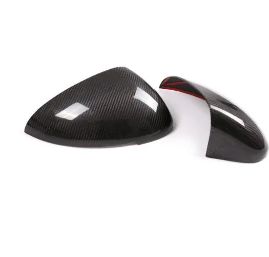 Black carbon fibre rear view mirror covers for Porsche Macan