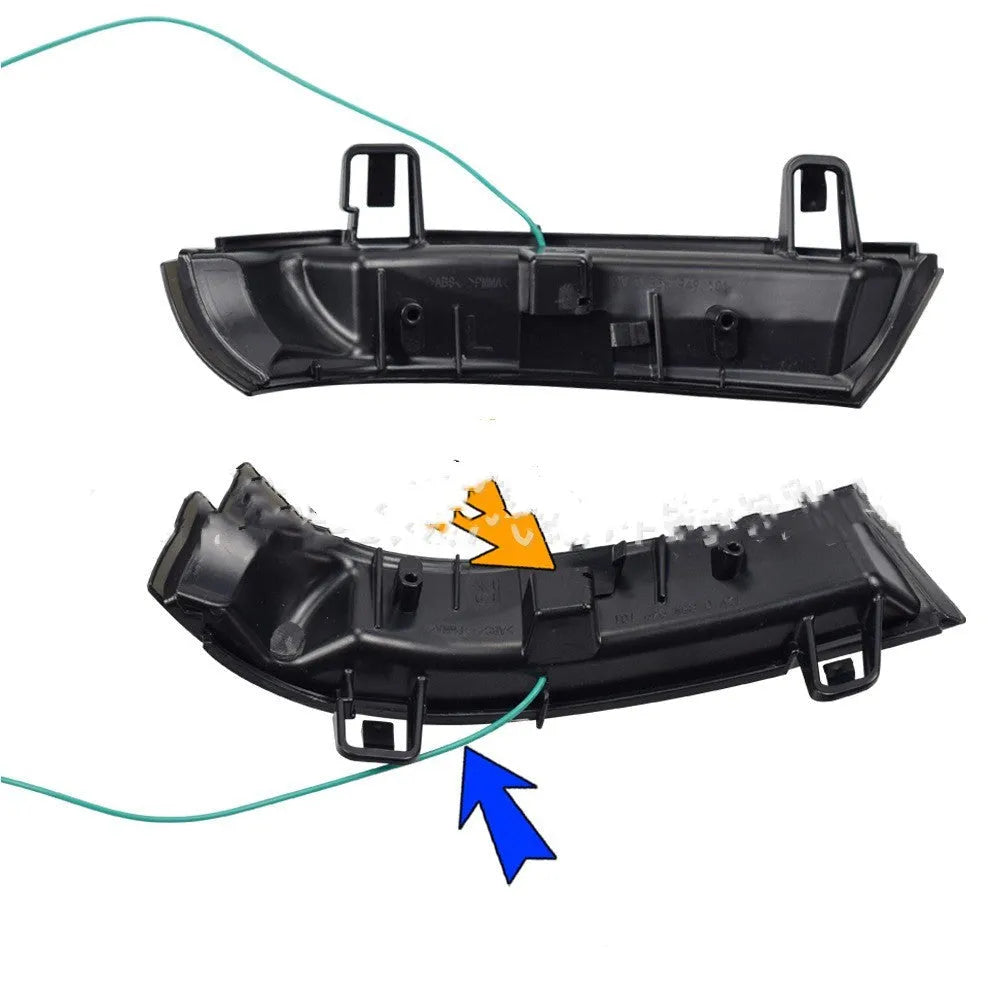 Volkswagen Golf MK5 sequential running water turn signal light in yellow or blue-yellow.