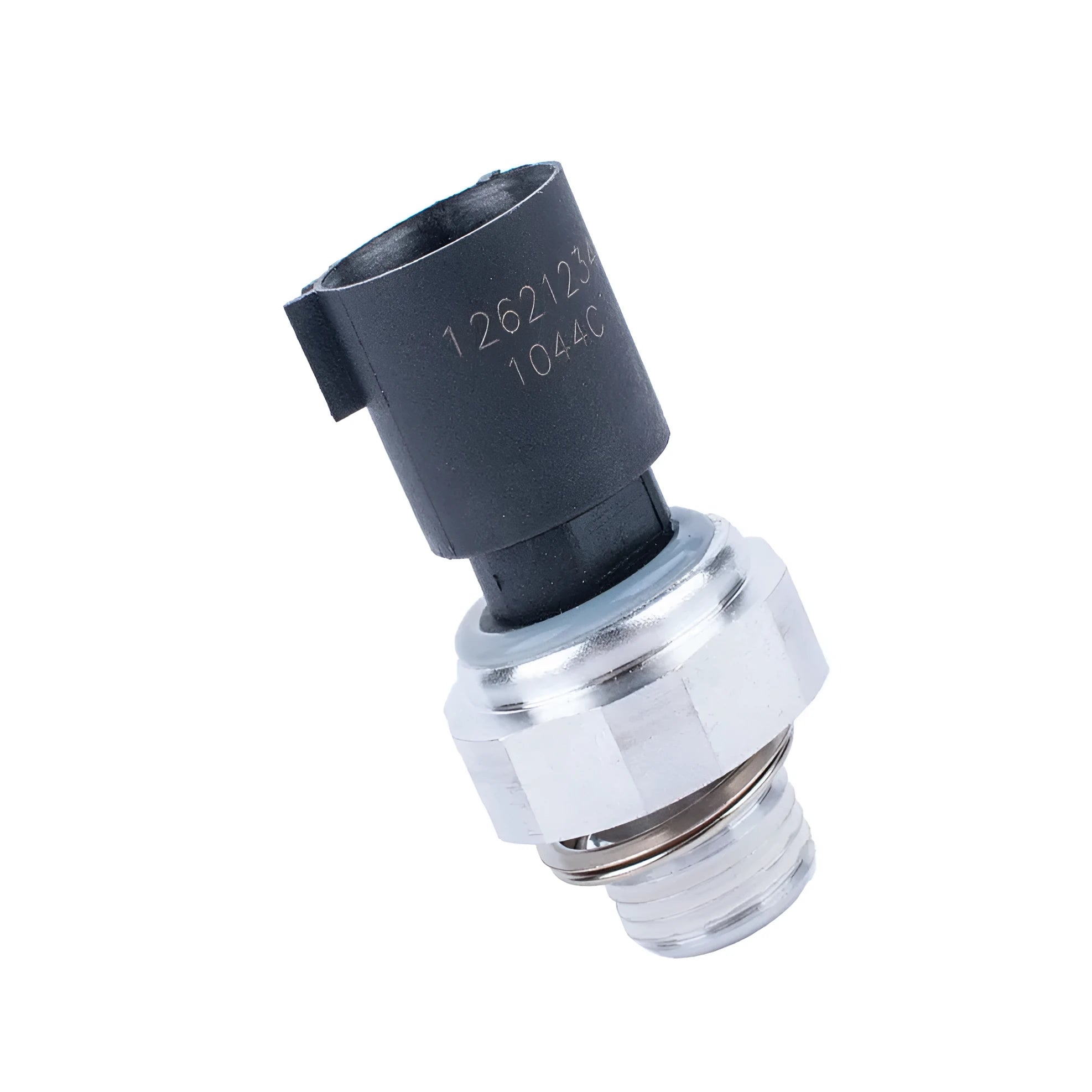 Silver automobile fuel pressure sensor with simple design for vehicle fuel system monitoring