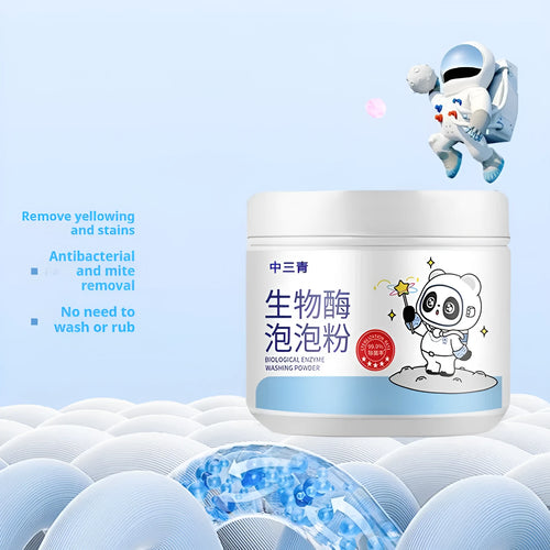 Bottle of biological enzyme active oxygen bubble powder laundry detergent for stain removal