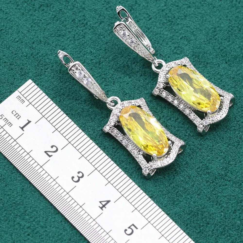 Anti-allergy zircon jewellery suit showing necklace, earrings, ring, and bracelet in olive colour with snake bones chain.