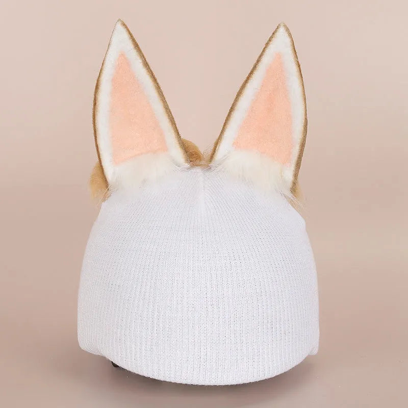 Cartoon character plush fabric helmet ear decoration cover for medium-sized helmets.