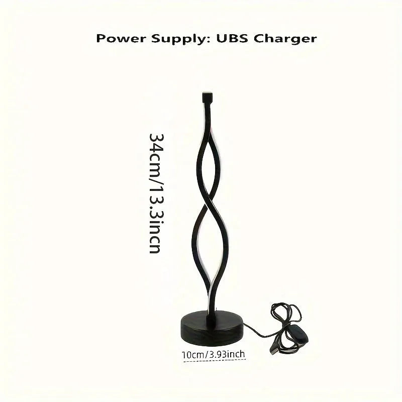 Black aluminium desk lamp with three-colour dimming button and touch control