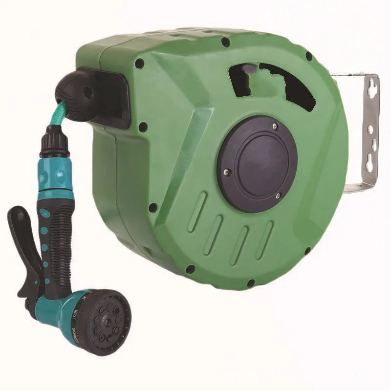 Automatic retractable hose reel with 10 metre PVC water pipe for car washing