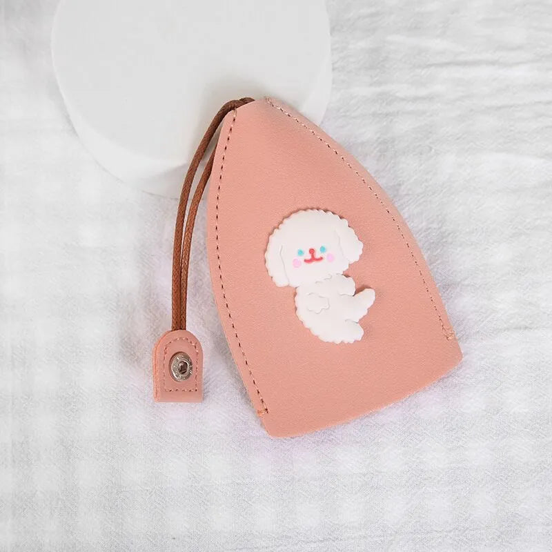 Colourful cartoon pull-out key case made from PU leather showing design options