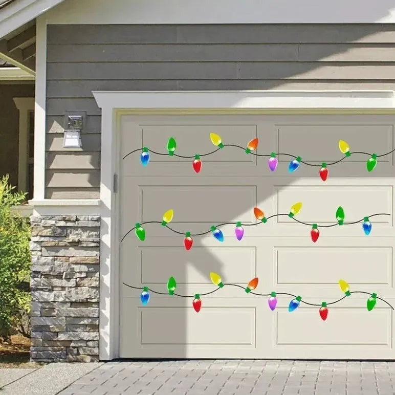 Christmas reflective magnetic light bulbs set with white honeycomb material and magnetic backing