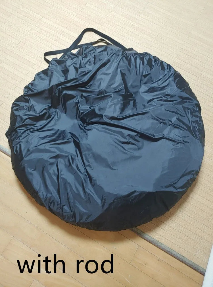 Black pop-up camping tent attached to car tail with quick-throw design and waterproof Oxford cloth