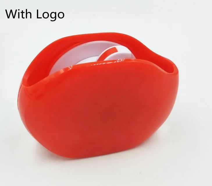 Automatic earphone cable winder retractor in PC ABS plastic, showing compact size and multiple colour options.