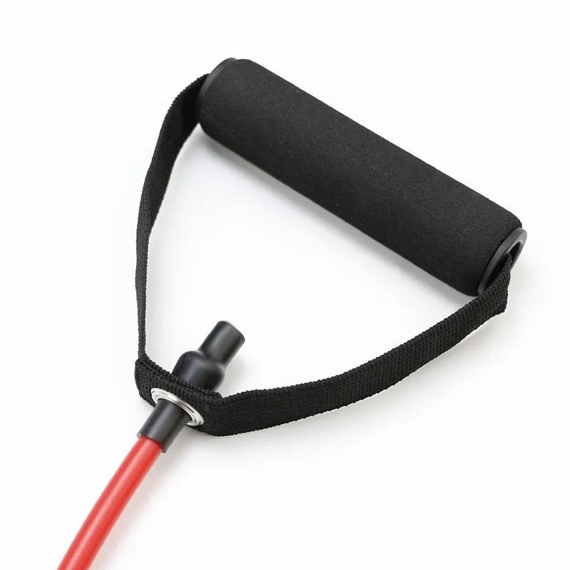 Adjustable chest expander with tension ropes in five colour options representing different resistance levels