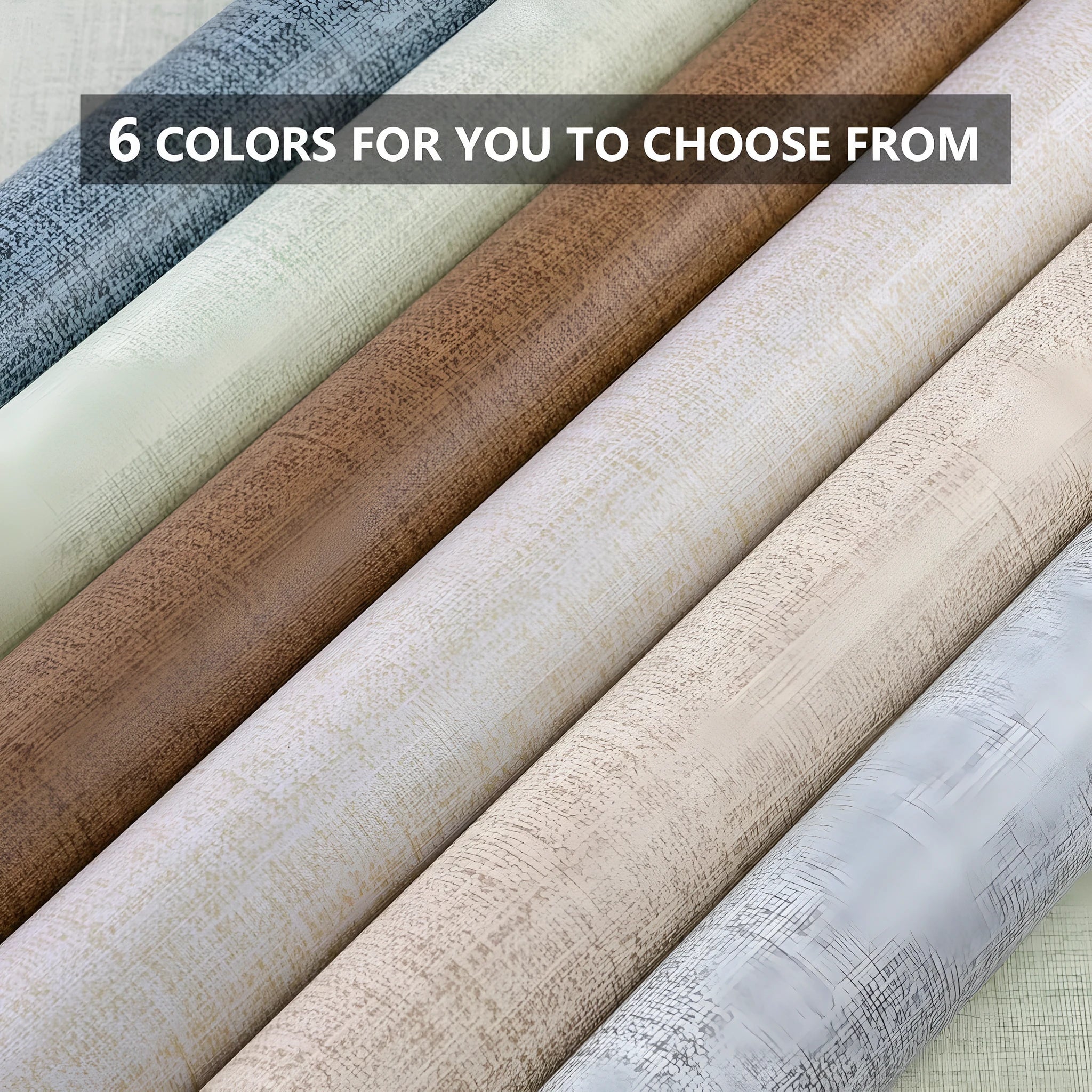 Roll of self-adhesive linen-effect wallpaper in a beige colour for wall renovation.